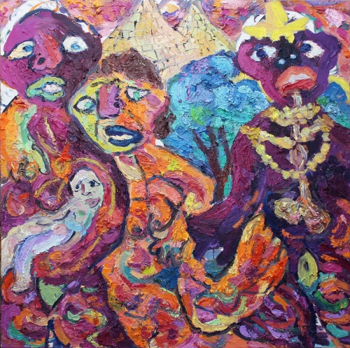 Strange Friends oil on canvas 4 x 4 feet 2014